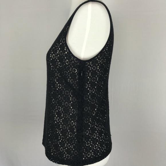 J Crew Black Eyelet Dressy Tank Sz 4 - Picture 4 of 7